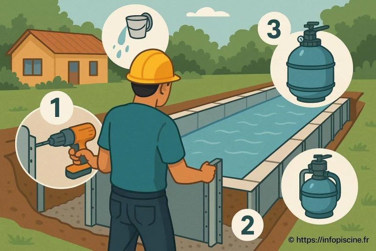 Piscine enterrée en kit couloir de nage : comment l’installer facilement