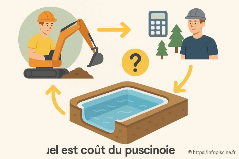 Illustration calcul coût construction piscine