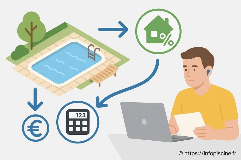 Illustration calcul cout piscine et financement