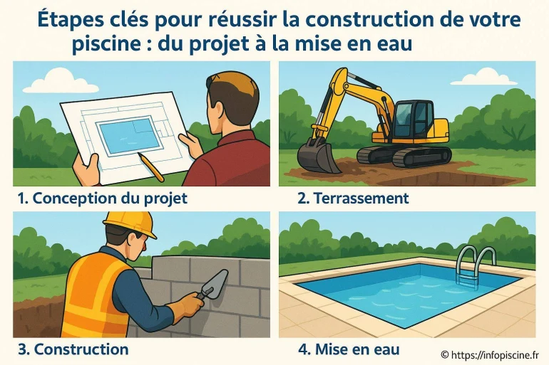 Étapes clés pour réussir la construction de votre piscine : du projet à la mise en eau