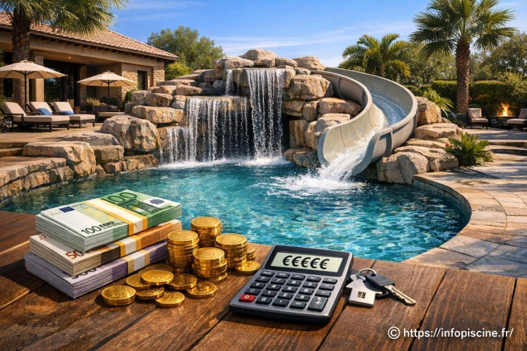 Prix d'une piscine de luxe avec cascade et toboggan : que faut-il prévoir ?