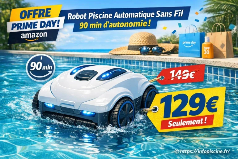 Robot piscine automatique sans fil gosvor avec 90 minutes d'autonomie à 129€ pendant les Prime Day