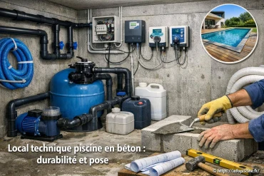 Local technique piscine en béton : comment garantir durabilité et réussir la pose ?