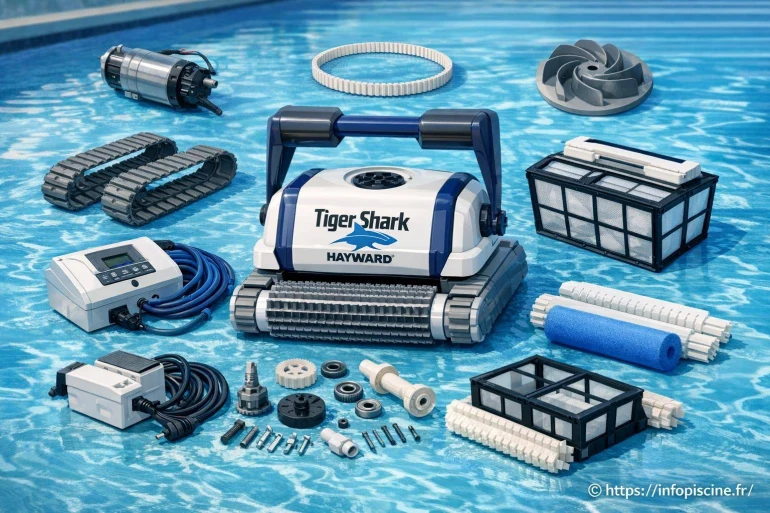 Robot piscine Hayward Tiger Shark : où trouver les pièces détachées ?