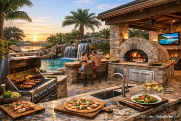 Lucas lagoons outdoor kitchens : cuisines extérieures sur mesure pour piscines de luxe