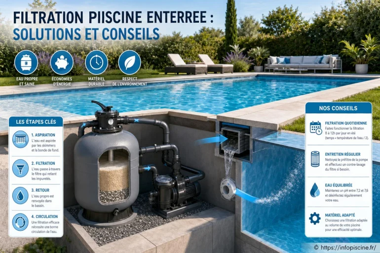 Filtration piscine enterrée : quelles solutions pour une eau claire et saine ?