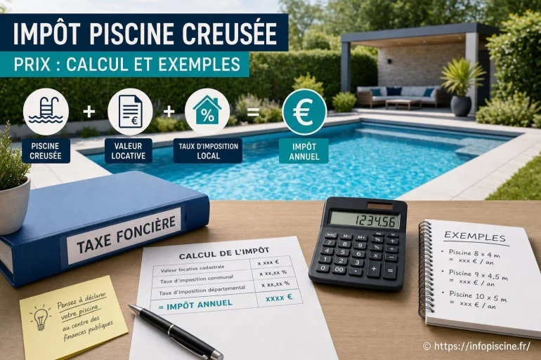 Impôt piscine creusée : comment calculer le prix et quels exemples retenir ?