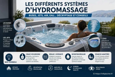 Les différents systèmes d’hydromassage : buses, jets, air ou eau ?