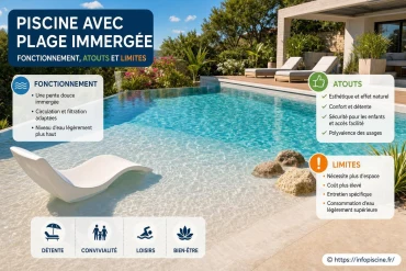 Piscine avec plage immergée : fonctionnement, atouts et limites