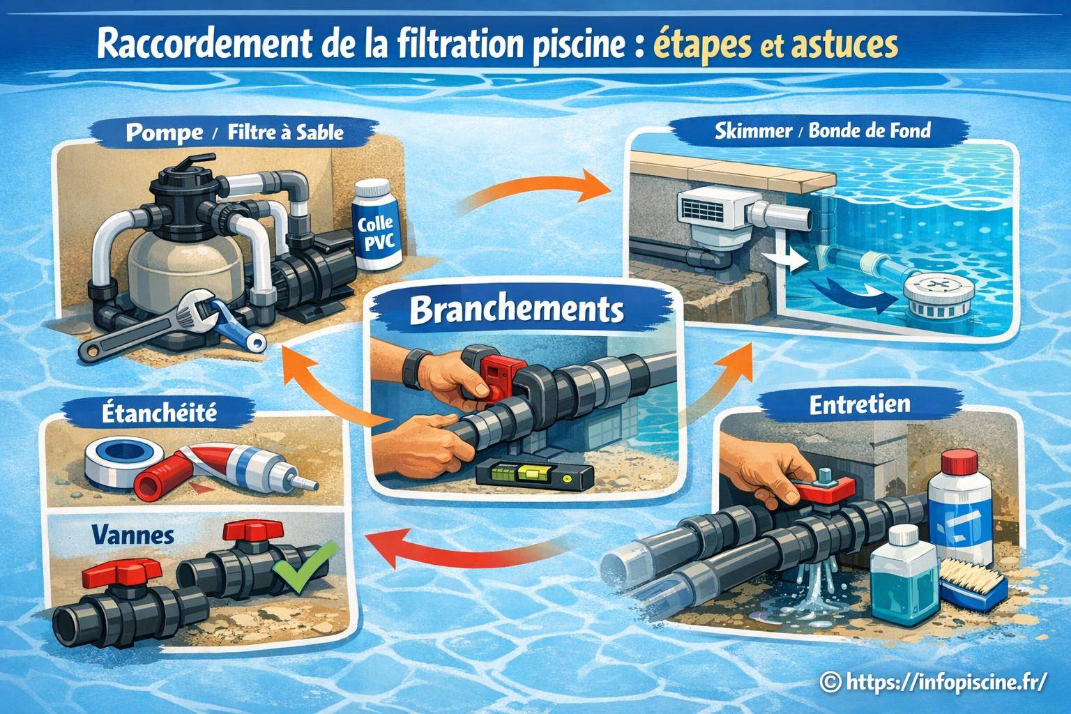 Raccordement de la filtration piscine : comment réussir les étapes clés