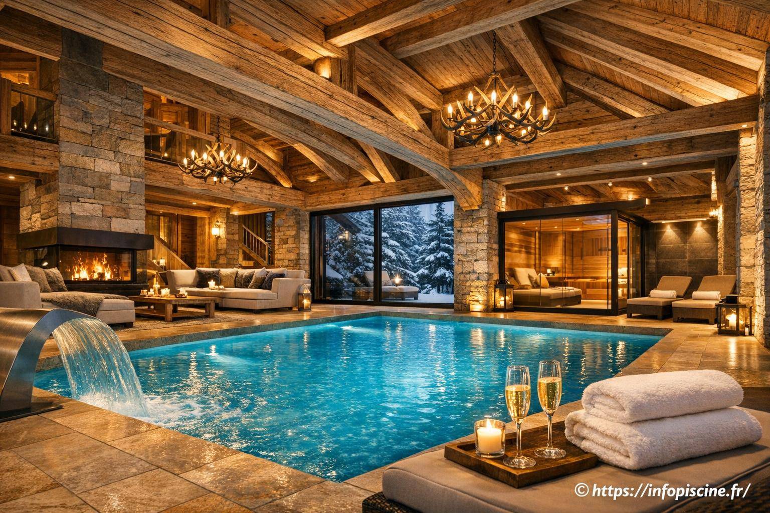 Chalet de luxe avec piscine intérieure : allier confort et raffinement