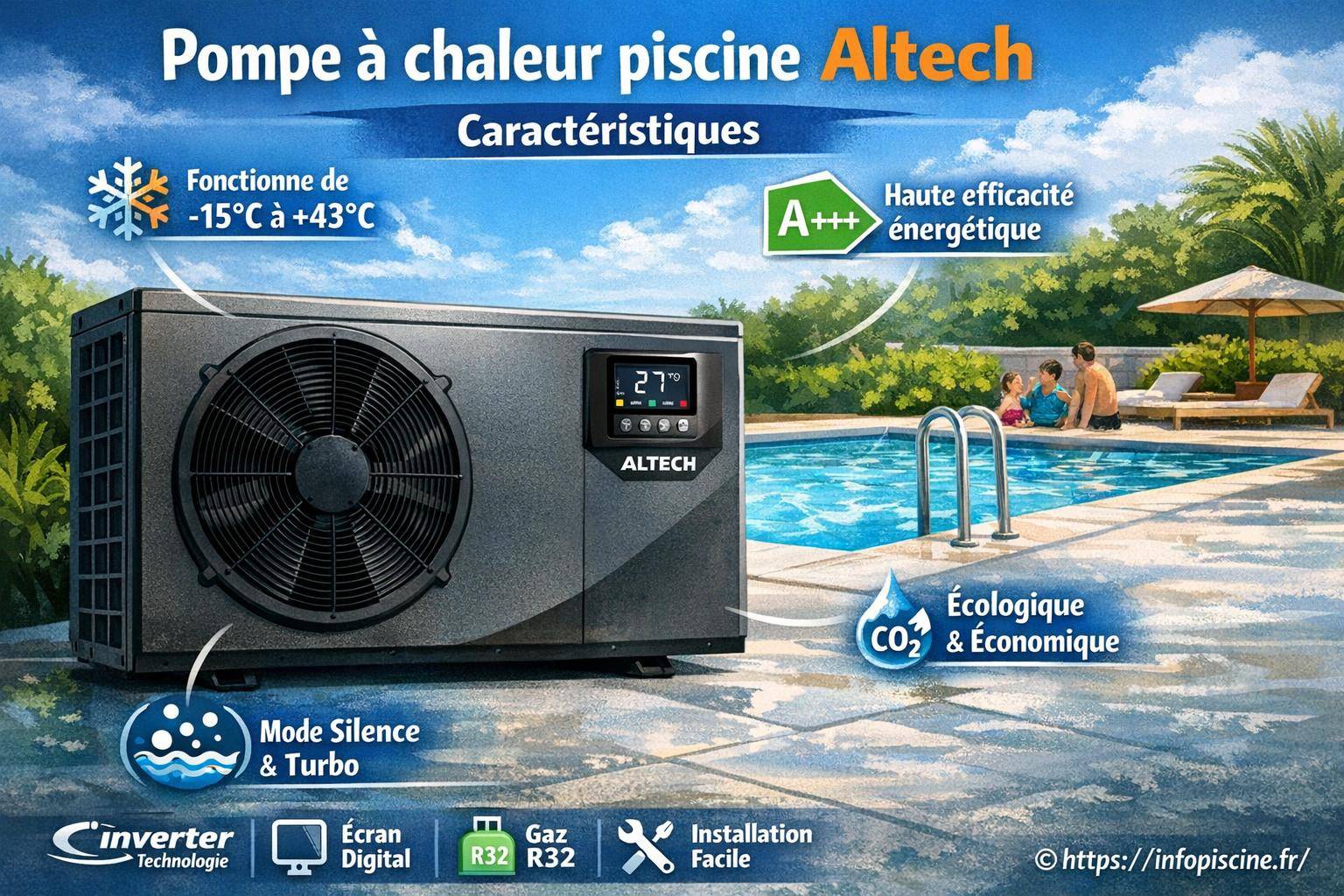 Pompe à chaleur piscine Altech : quelles sont ses principales caractéristiques ?