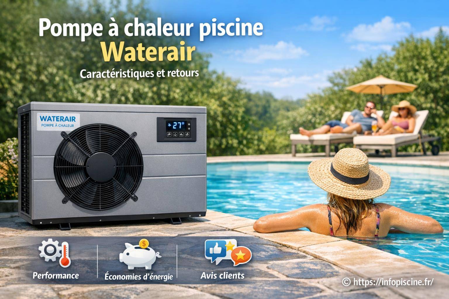 Pompe à chaleur piscine Waterair : quelles caractéristiques et avis ?