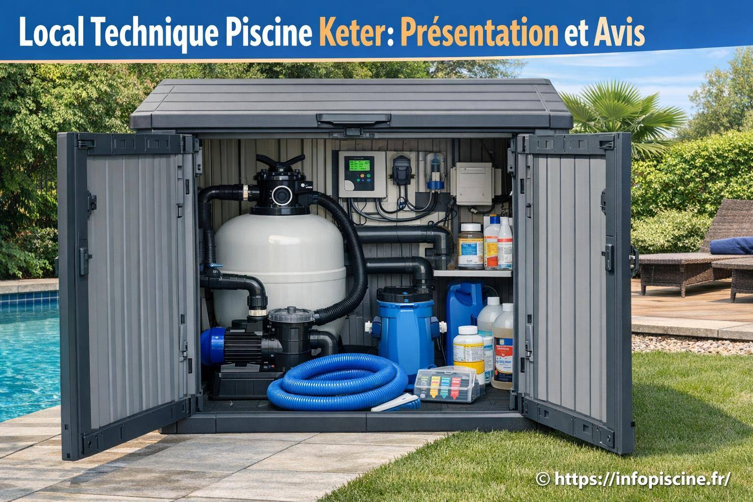 Local technique piscine Keter : présentation complète et avis détaillé