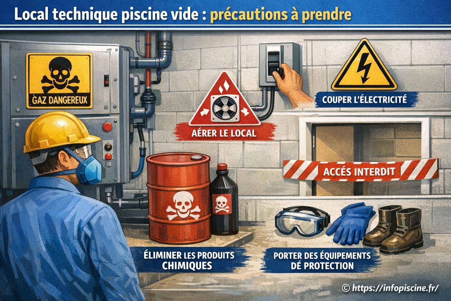 Local technique piscine vide : quelles précautions faut-il prendre ?