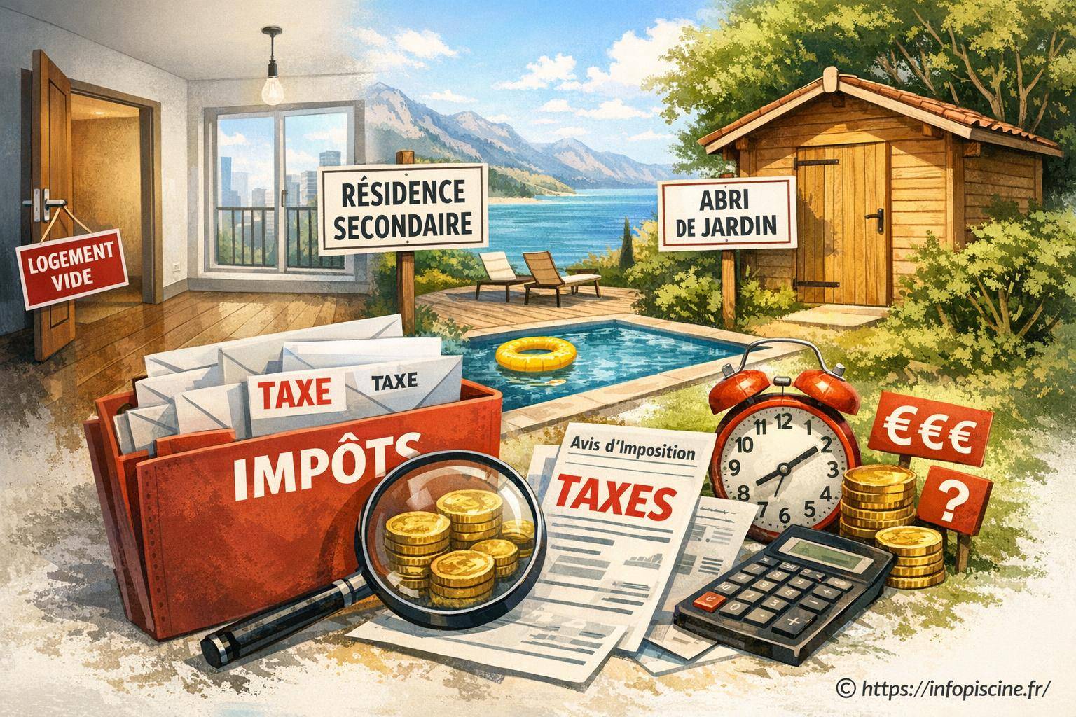 Taxes sur logement vide résidence secondaire et abri de jardin à connaître en 2026