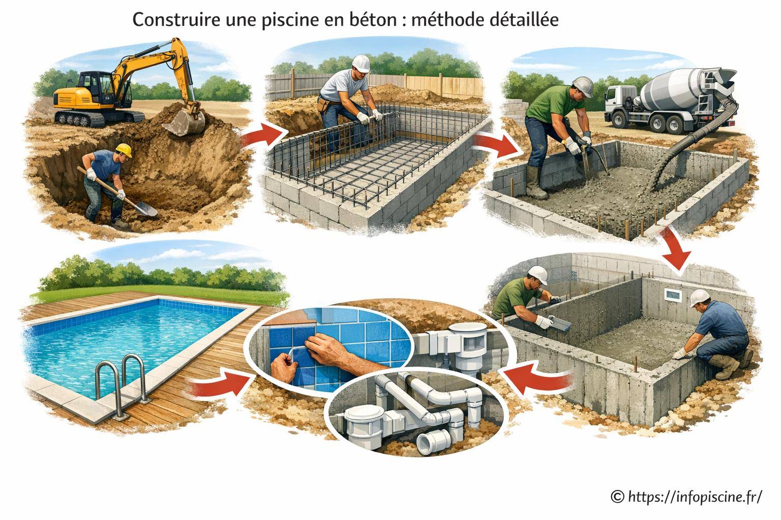 Construire une piscine en béton : méthode détaillée étape par étape