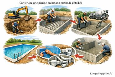 Construire une piscine en béton : méthode détaillée étape par étape