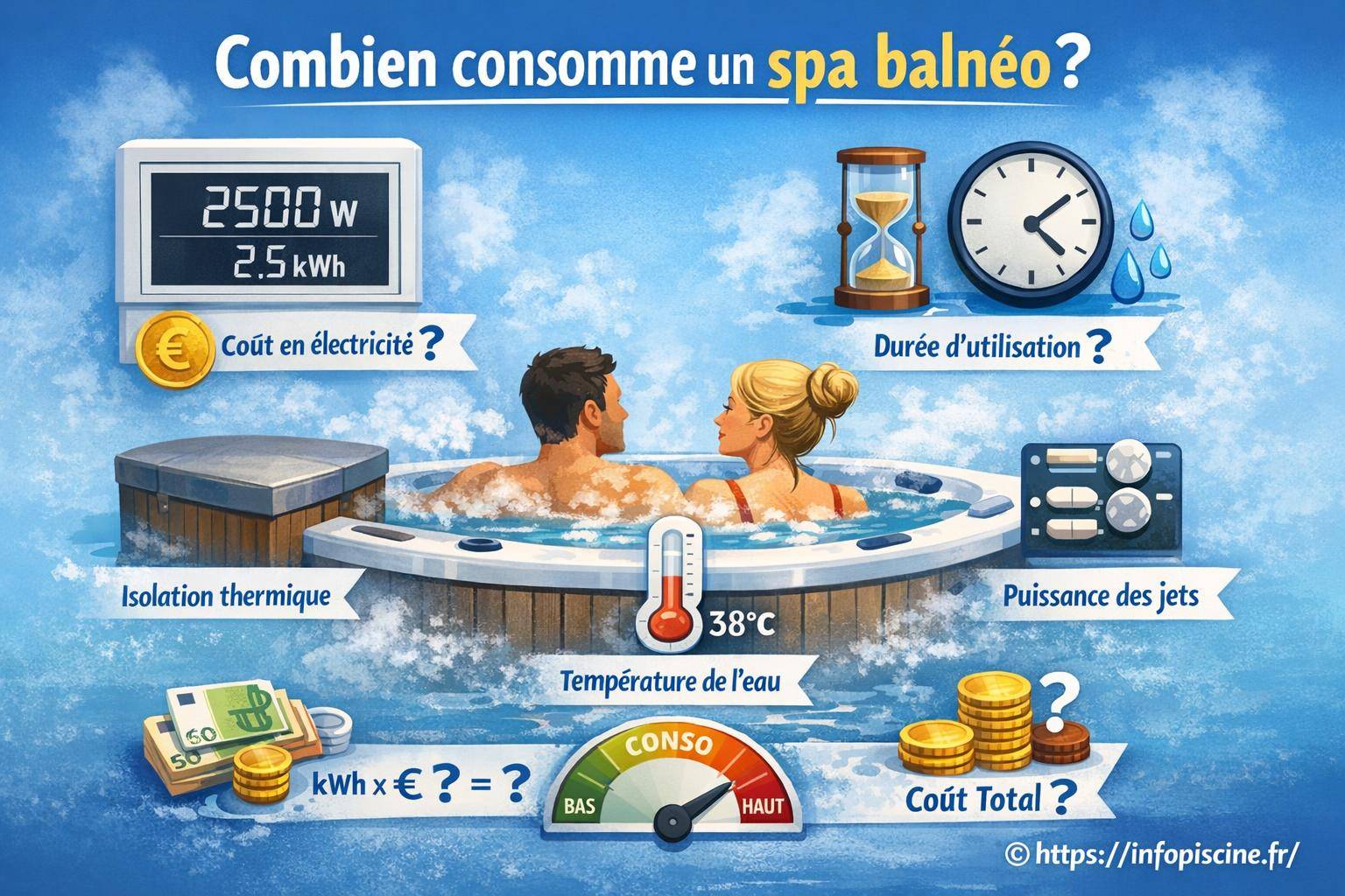 Combien consomme un spa balnéo en énergie et eau ?