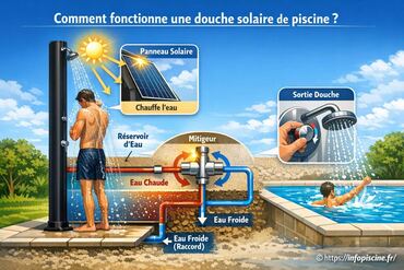 Comment fonctionne une douche solaire de piscine ?