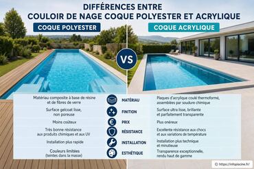 Différences entre couloir de nage coque polyester et acrylique : que choisir ?
