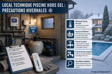 Local technique piscine hors gel : quelles précautions hivernales adopter ?