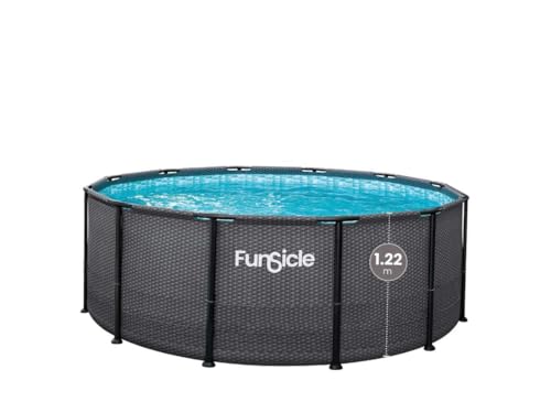 FUNSICLE Piscine Tubulaire Ronde Noire Ø3,66m x h1,22m
