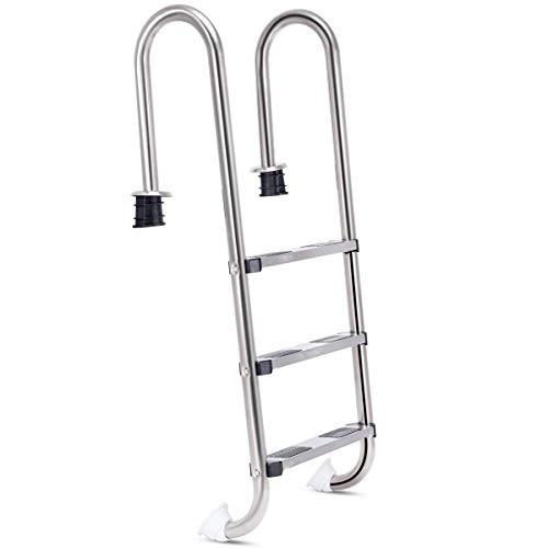 GOPLUS Echelle à 3 Marches de Piscine en Acier Inoxydable An