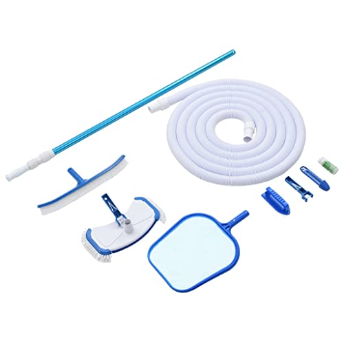 Ziaphsol Kit dentretien de Piscine 9 pièces avec aspirateur,
