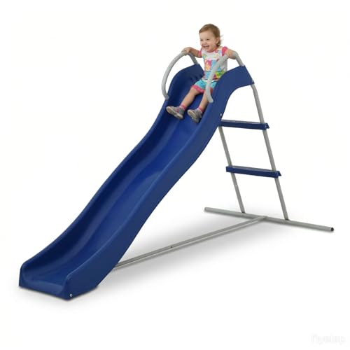 Toboggan Enfant 1,85m Sécurisé Bleu