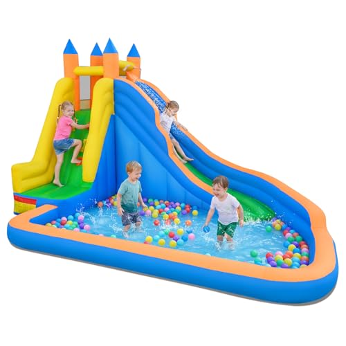GOPLUS 3 en 1 Chateau Gonflable Exterieur, Structure Gonflab
