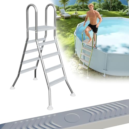 LZQ Échelle de Piscine en Acier Inoxydable - 135 cm de Haute