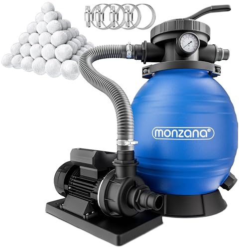MONZANA® Pompe filtre à sable 10,2 m³ auto-amorçante pour pi