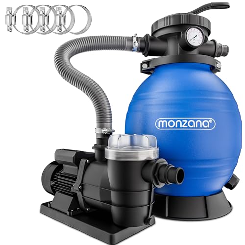 MONZANA® Pompe filtre à sable 9,6 m³ auto-amorçante pour pis