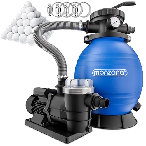 MONZANA® Pompe filtre à sable 9,6 m³ auto-amorçante pour pis