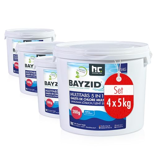 Höfer Chemie 4 x 5 kg Galets de Chlore (200g) Multifonction 