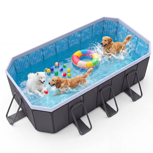 Piscine pour Chien Extra Grande, 290 x 179 x 50 cm avec Cadr