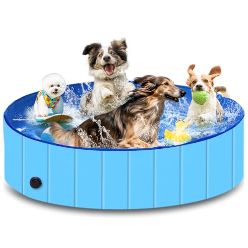 Piscine pour Chiens, 160 cm x 30 cm, Piscine Pliable Robuste