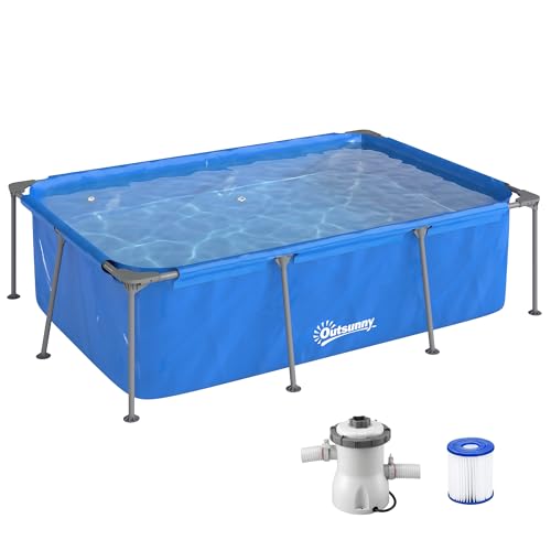 Piscine Hors-Sol Outsunny à Armature Métallique avec Pompe à