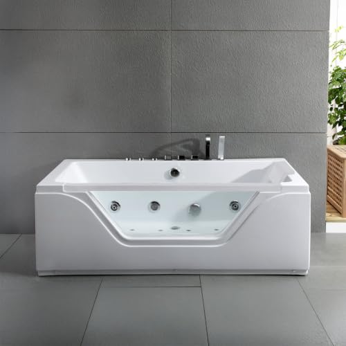 Baignoire Balnéo Rectangulaire avec Hublot Tahiti White Jets