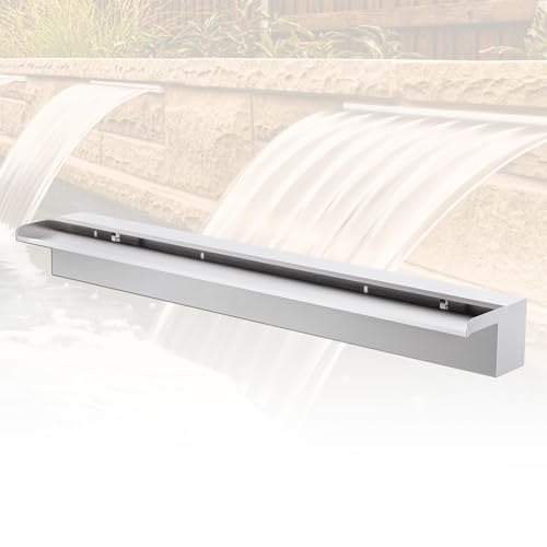 LONGRUNNEW Fontaine De Piscine, Cascade Bassin Exterieur en 