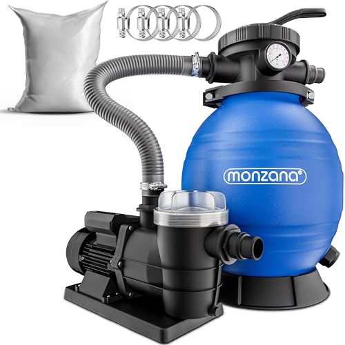 MONZANA® Pompe filtre à sable 9,6 m³ auto-amorçante piscines