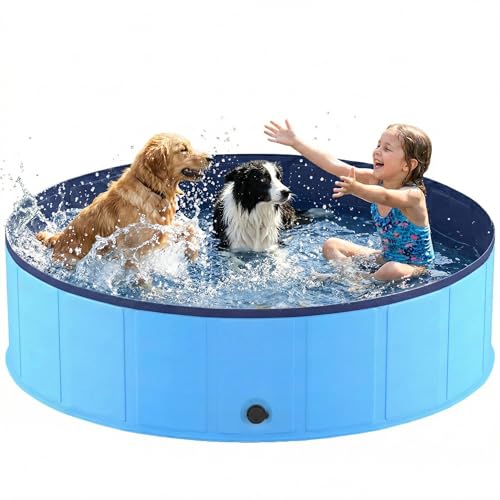 Piscine Chien Pliable 200x40cm, Piscine Enfant Stable et Ant