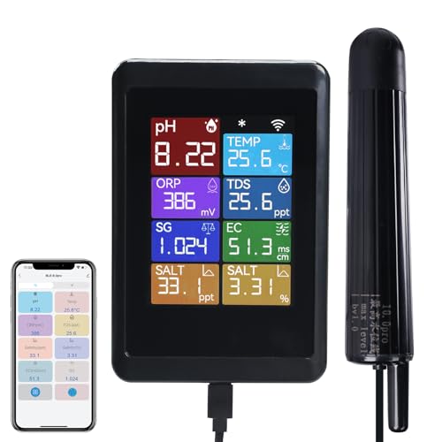 TECKOPLUS Testeur de pH numérique WiFi 8 en 1, moniteur de q