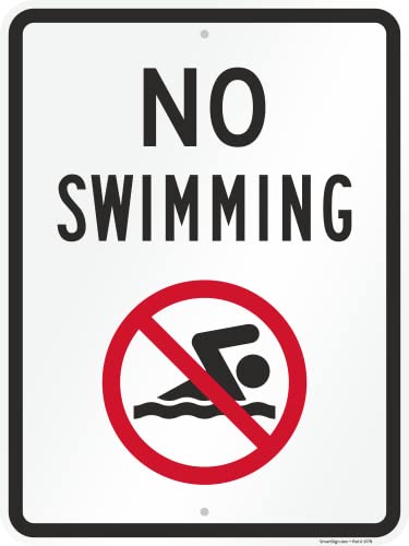 Smartsign Aluminium Panneau, Legend No de natation avec Grap