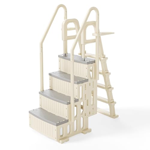 BONNLO Ensemble Escaliers de Piscine Double 4+5 Marches, PE,