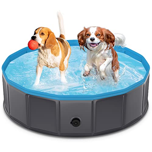 TENXSNUG Piscine pour Chien Pliable, PVC Chien Piscine Baign