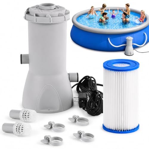 Denash Pompe Filtration Piscine Hors Sol 1000 GPH avec Filtr