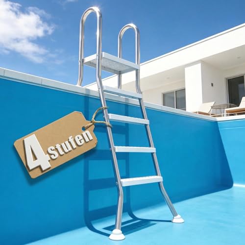 Suusolny Échelle de piscine, 4 marches en acier inoxydable 3