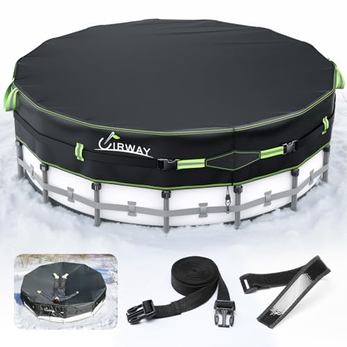 UIRWAY Bâche de Piscine 500D Ronde 488cm [Version Renforcée